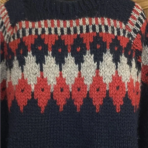 BLUE SEAS 100% Wool Vintage Icelandic Sweater-Size  Large - Picture 2 of 3